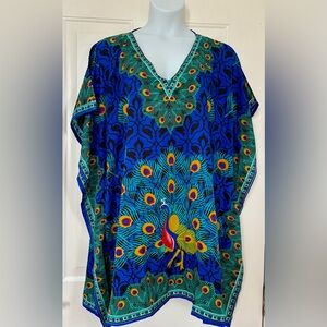 Jovie Peacock Caftan Top